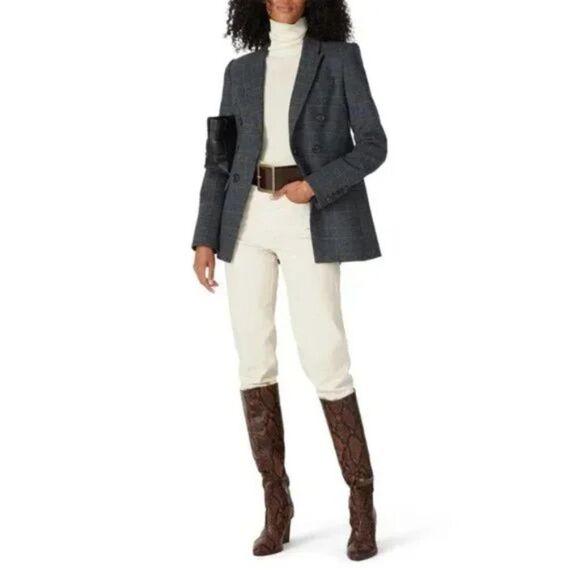 Veronica Beard Yareli Navy Blue Plaid Blazer Dickey Jacket - Picture 11 of 11